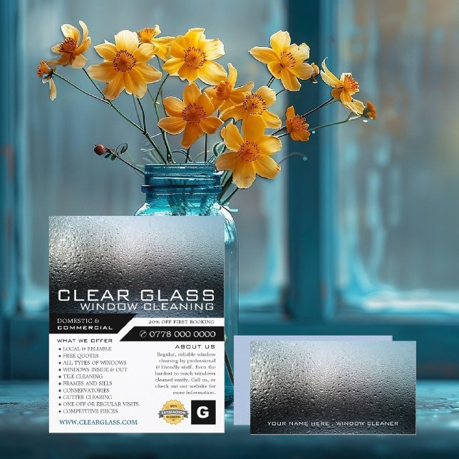 Moist Window, Window Cleaner, Cleaning Service Business Card (Creator Uploaded)