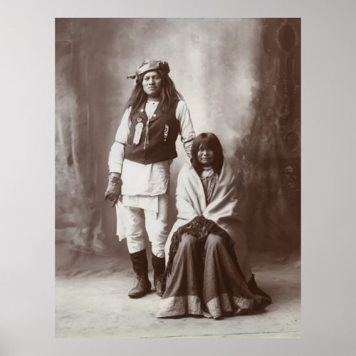 Mojave Apache Couple 1890s Poster