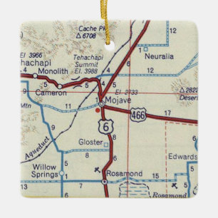 Mojave CA Vintage Map Ceramic Ornament