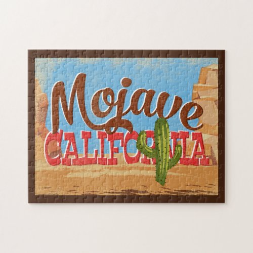 Mojave California Cartoon Desert Vintage Travel Jigsaw Puzzle