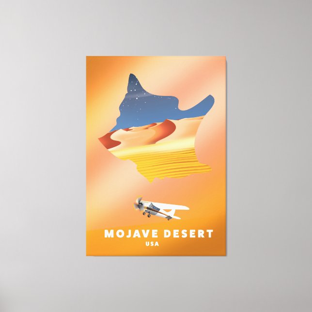 Mojave Desert USA map Canvas Print (Front)