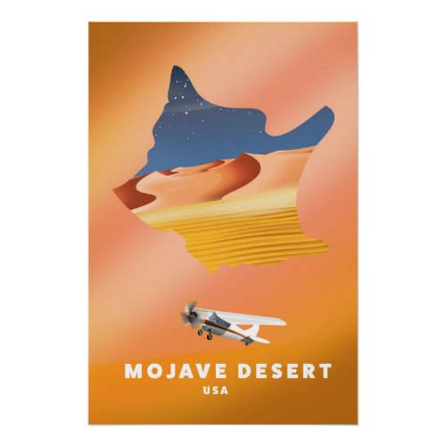 Mojave Desert USA map Poster