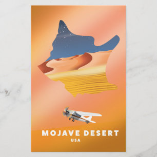 Mojave Desert USA map Stationery