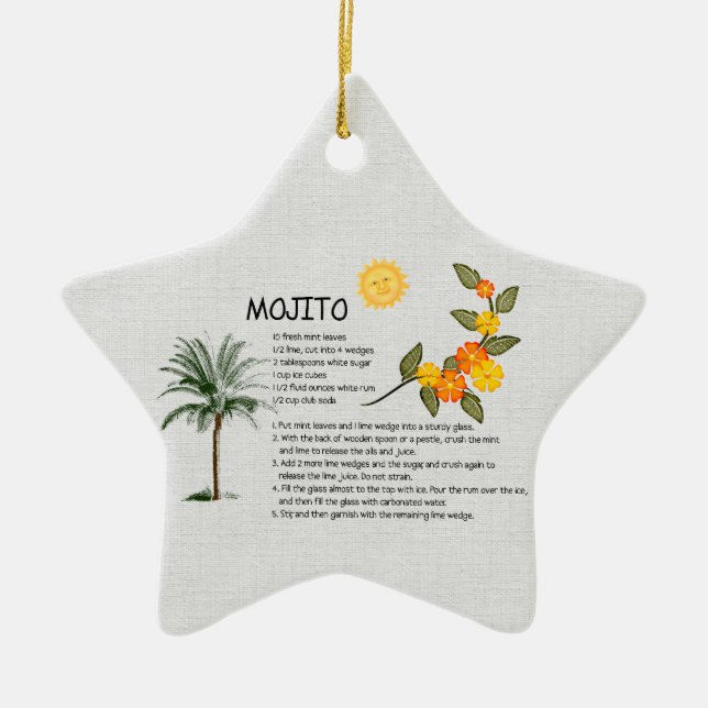 Mojito Ceramic Ornament (Front)