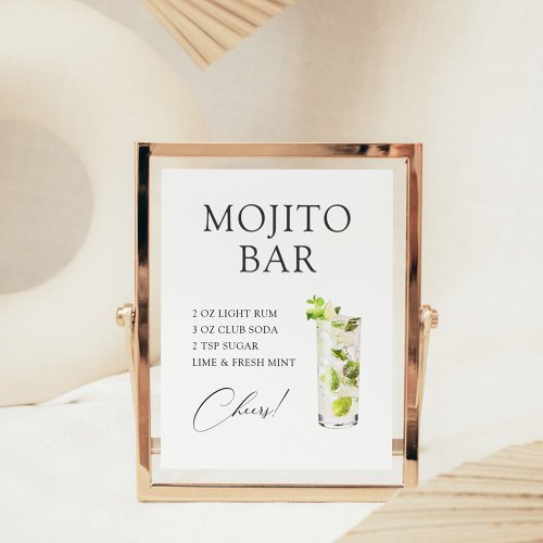 Mojito Cocktail Bar Recipe Poster
