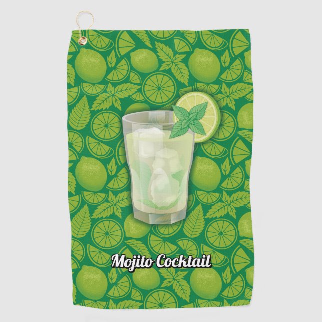 Mojito Cocktail Golf Towel (Front)