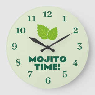 Mojito cocktail lover wall clock with custom quote