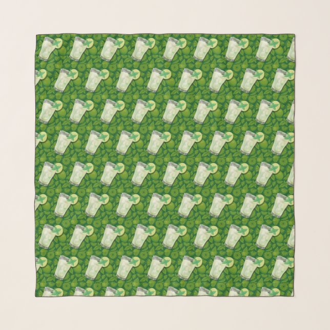 Mojito Cocktail Pattern Scarf (Front)