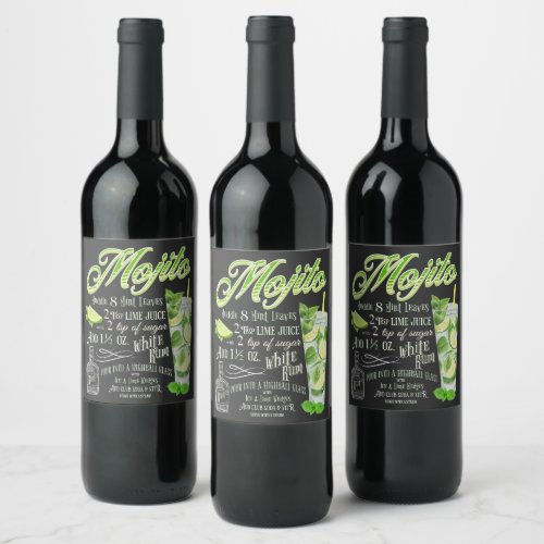 Mojito Cocktail Recipe Wine Label