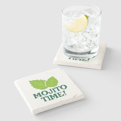 Mojito cocktail stone coaster with drinking quote