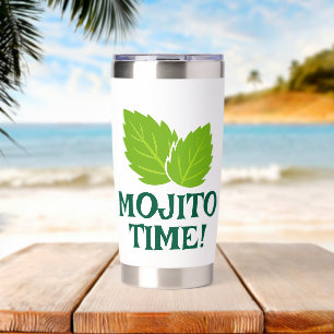Mojito Cocktail Thumbler with mint leaf logo Insulated Tumbler