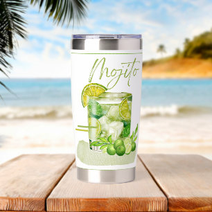 Mojito Cocktail Watercolor Art Insulated Tumbler