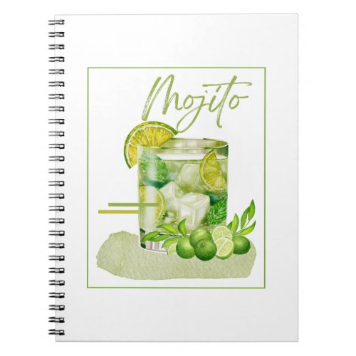 Mojito Cocktail Watercolor Art Notebook