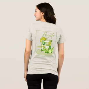Mojito Cocktail Watercolor Art  Tri-Blend Shirt