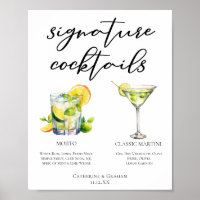 Mojito Martini Wedding Signature Cocktails Menu