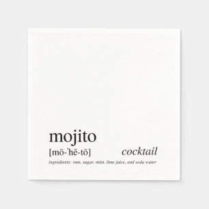Mojito Modern Quote Black Typography Cocktail Napkins