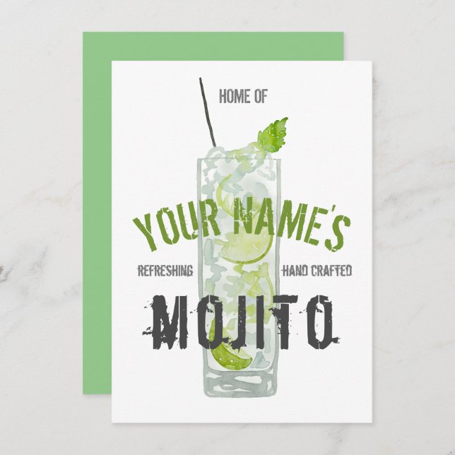 Mojito Personalized Invitation (Front/Back)
