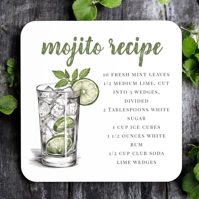 Mojito Recipe Beverage Coaster (Creator Uploaded)