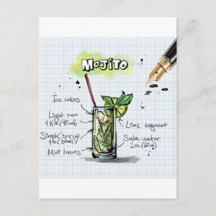 Mojito Recipe Postcards No Minimum Quantity Zazzle