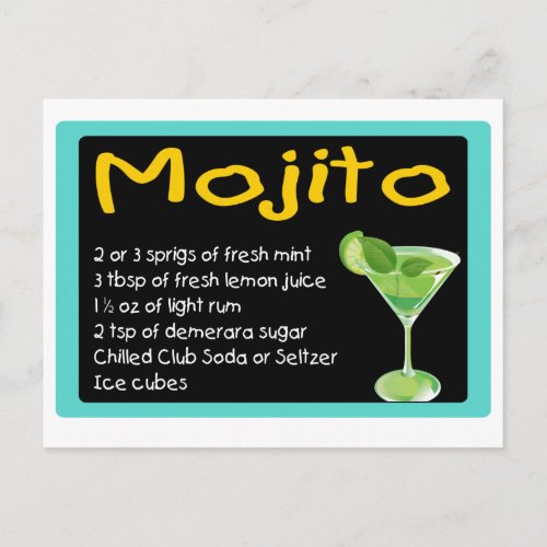 Mojito Recipe Postcard