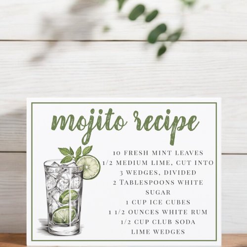 Mojito Recipe Postcard