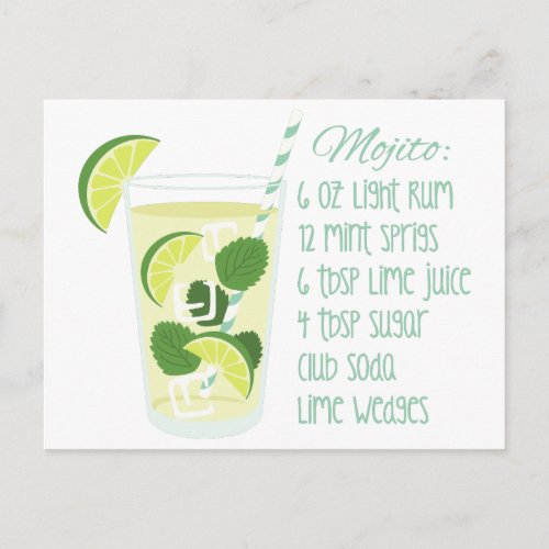 Mojito Recipe Postcard