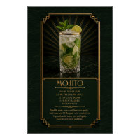 Mojito Recipe Poster | Bar Art