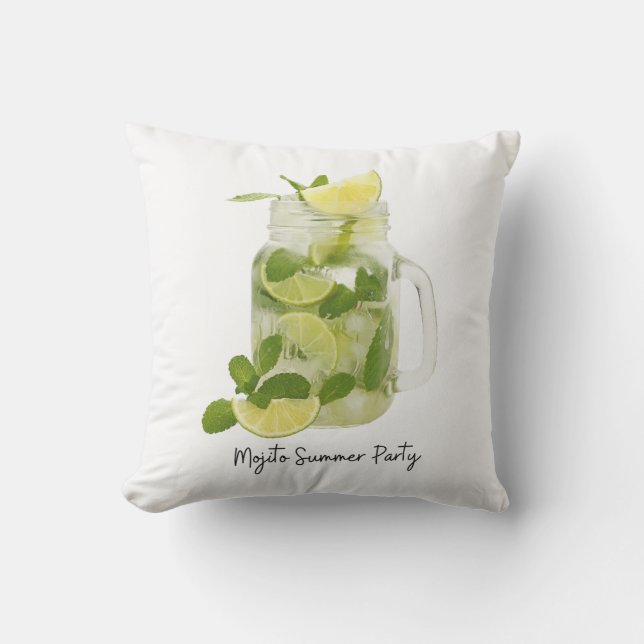 Mojito Summer Party Outdoor Pillow (Front)