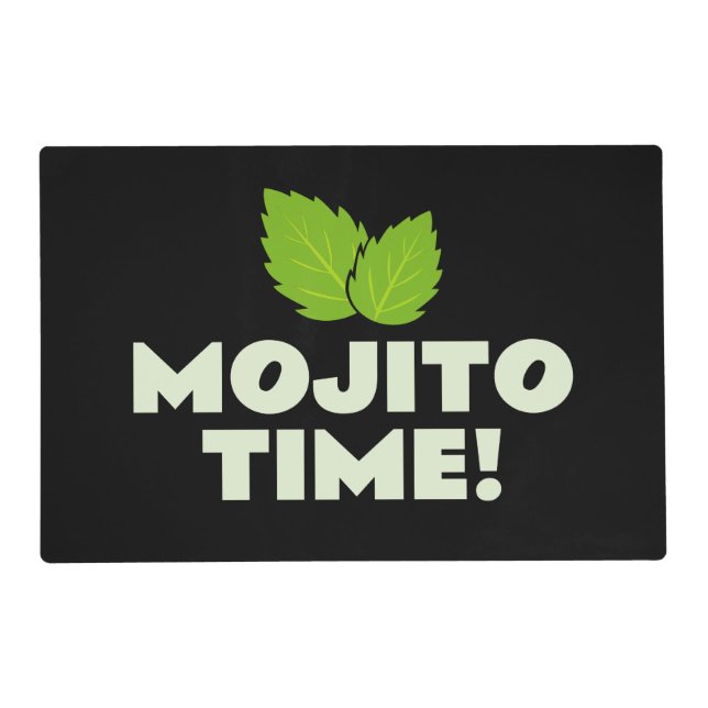 Mojito Time fun custom cocktails party placemats (Front)
