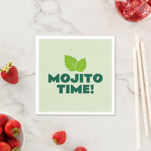 Mojito Time small paper napkins for cocktail party