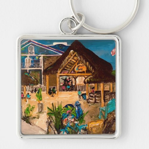 Mojitos at Dusk By Willowcatdesign  Keychain