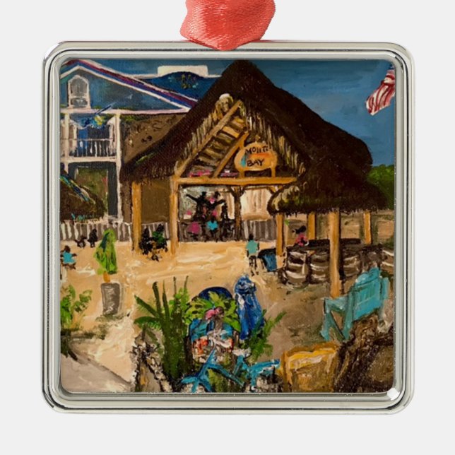 "Mojito's at Dusk" By Willowcatdesign  Metal Ornament (Front)