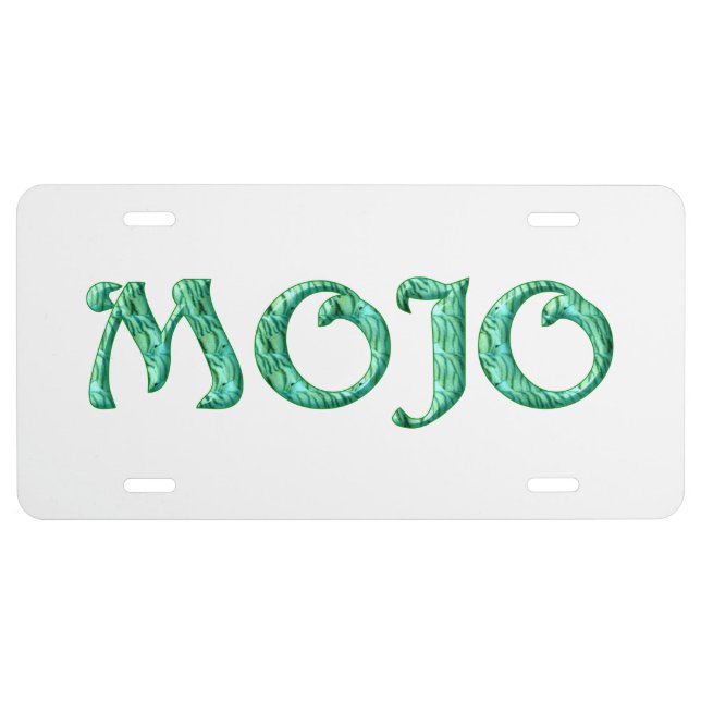 Mojo aluminum car license plate (Front)