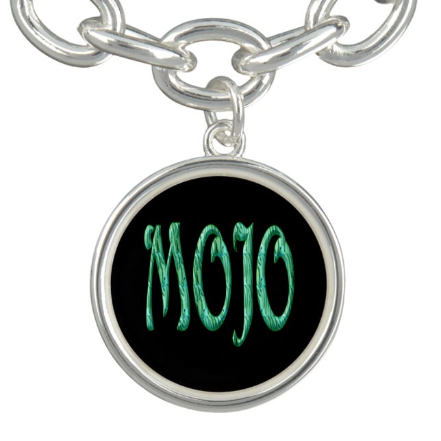 Mojo black sterling silver charm bracelet (Design)