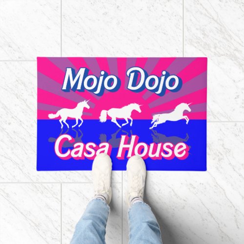 Mojo Dojo Casa House Bisexual Unicorn Barbiecore Doormat