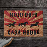 Mojo Dojo Casa House Western Horses Rising Sun Doormat at Zazzle