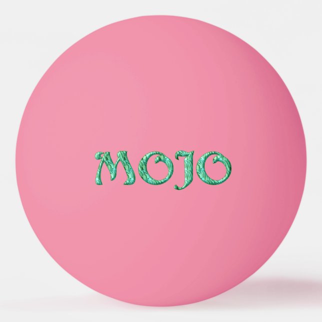 Mojo green 1-star orange glow ping pong ball (Front)