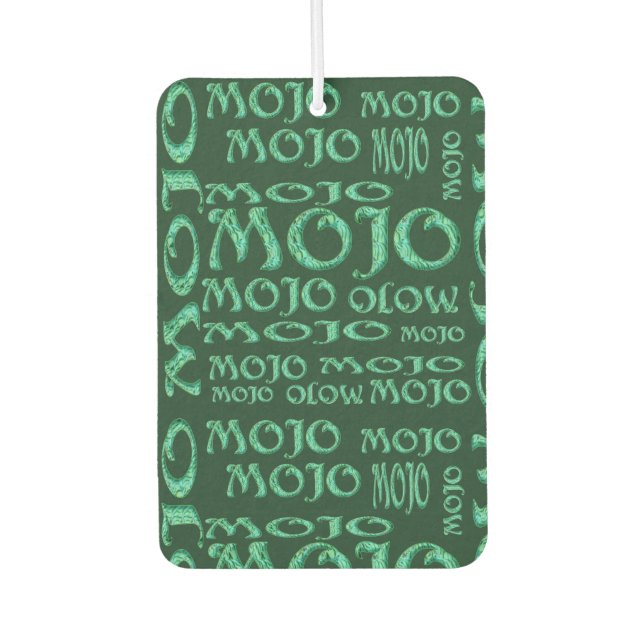 Mojo green car air freshener (Front)