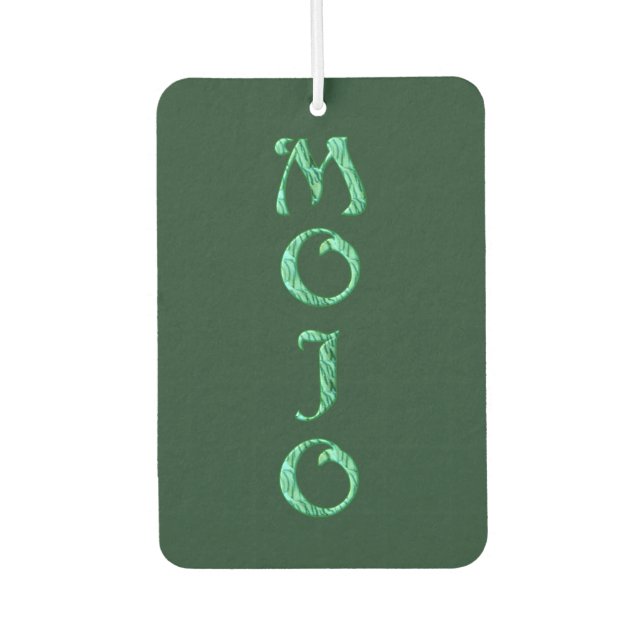 Mojo green car air freshener (Front)