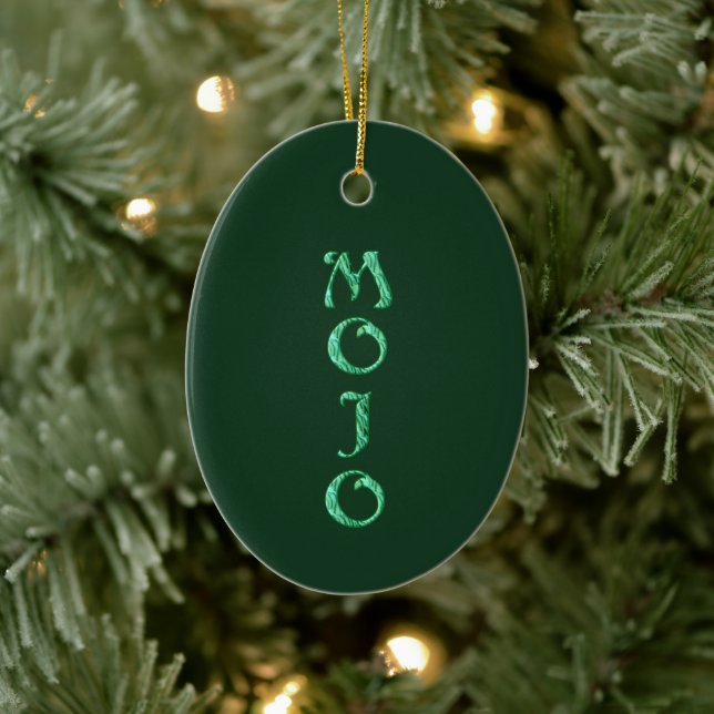 Mojo green hanging oval ornament (Tree)