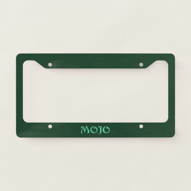 Mojo green license plate frame (Front)