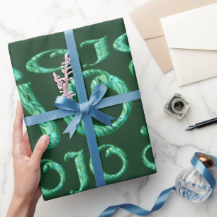 Mojo green matte wrapping paper
