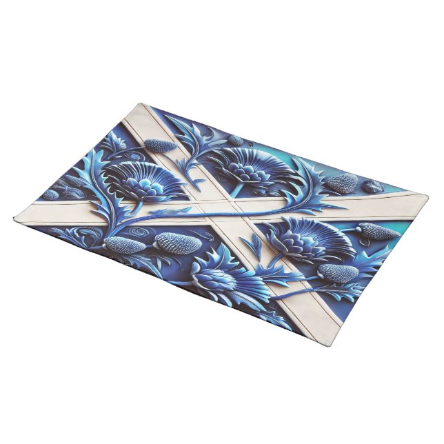 MoJo Placemat with Scottish Thistles Design (On Table)