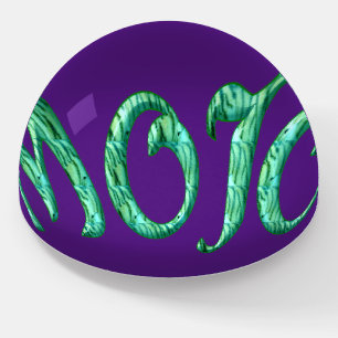 Mojo purple glass dome paperweight