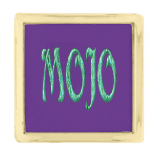 Mojo purple gold square lapel pin