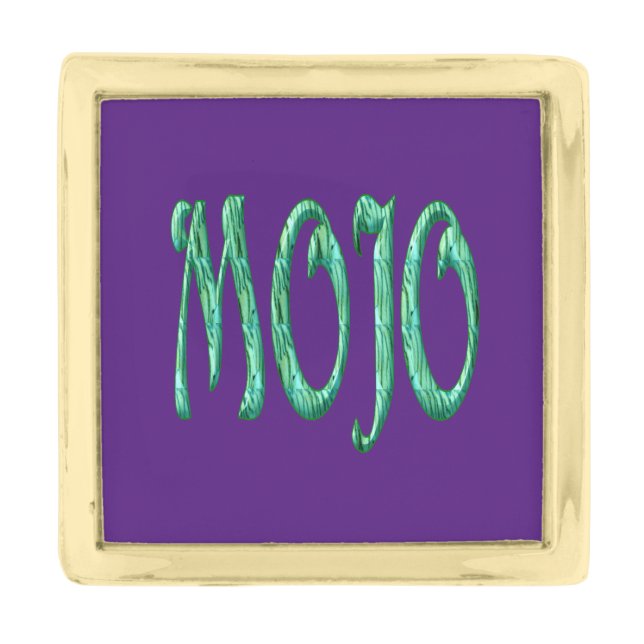 Mojo purple gold square lapel pin (Front)