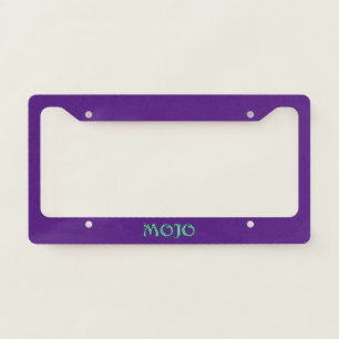 Mojo purple license plate frame