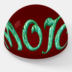 Mojo red glass dome paperweight