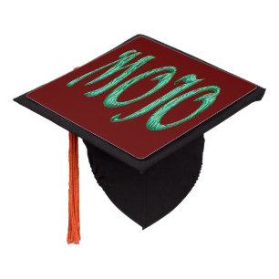 Mojo red graduation cap