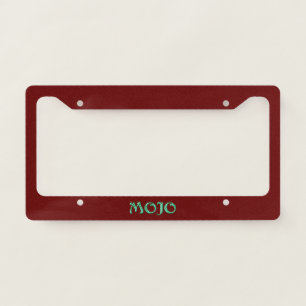 Mojo red license plate frame